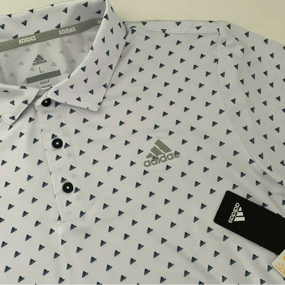 ADIDAS Men's Ultimate Adi Print UPF-50 Golf Polo Shirt NWT Size: medium nwt $65.